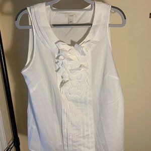 White tank top work blouse